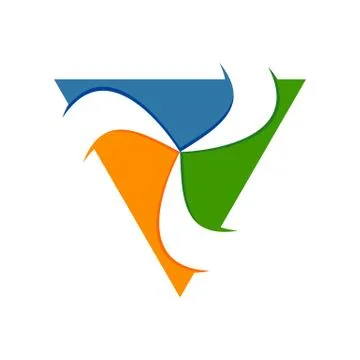 Spinner Triangle Circle Symbol Logo Design Stock Illustration