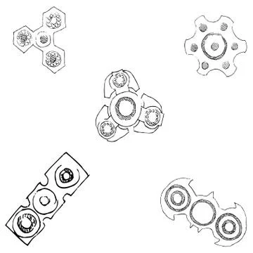 Spinners of different shapes. Stock Illustration