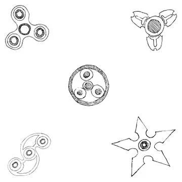 Spinners of different shapes. Stock Illustration