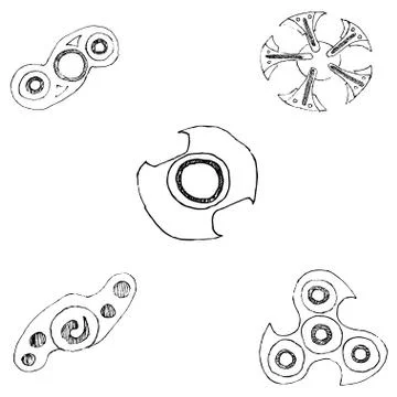 Spinners of different shapes. Stock Illustration