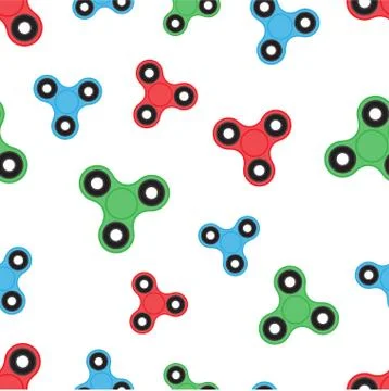 Spinners seamless pattern on white background Stock Illustration