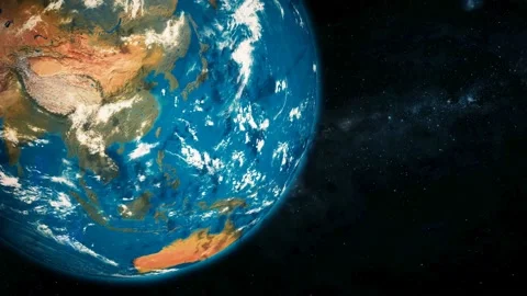 Spinning 3d Earth panel space Stock Footage 221908916