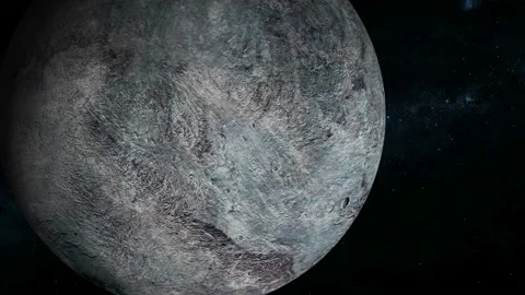 Spinning 3d Eris fictional planet space Stock Footage 221908989