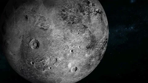 Spinning 3d Haumea fictional panel space Stock Footage 221908950