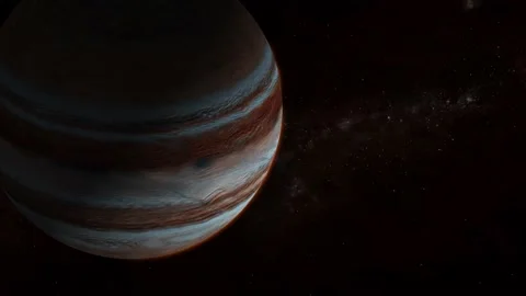 Spinning 3d Jupiter panel space Stock Footage 221908917