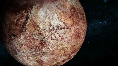 Spinning 3d Makemake fictional panel space Stock Footage 221909070