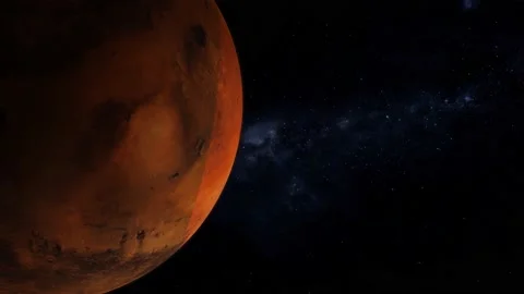 Spinning 3d Mars panel space Stock Footage 221909032
