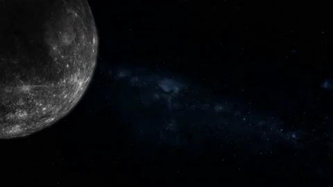 Spinning 3d Mercury panel space Stock Footage 221909033