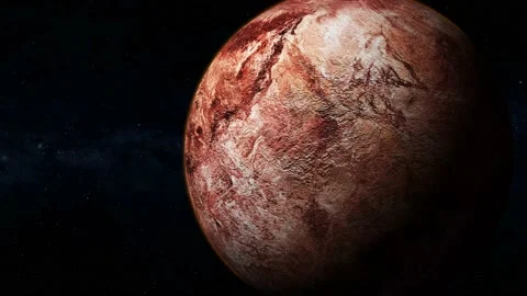 Spinning 3d realistic Makemake fictional planet Stock Footage 221909680