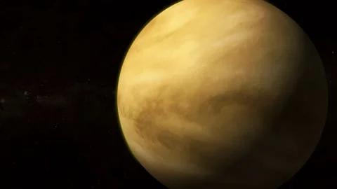 Spinning 3d realistic Venus atmosphere planet Stock Footage 221909681