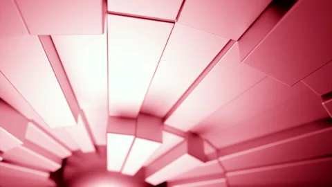 Spinning 3d rectangles around the spherical object. Design. Rotating squared Video stock 244337829