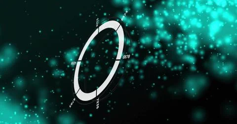 Spinning 3D segmented gauge ring in interface, showing numeric labels and 库存插图