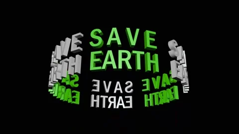 Spinning 3D text animation "Save the Earth". Stock Footage 151537301