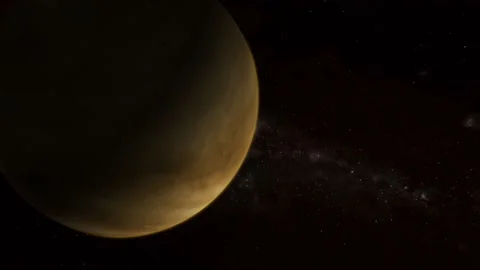 Spinning 3d Venus atmosphere panel space Stock Footage 221909726