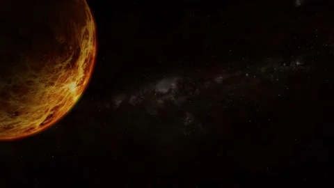 Spinning 3d Venus surface panel space Stock Footage 221909724