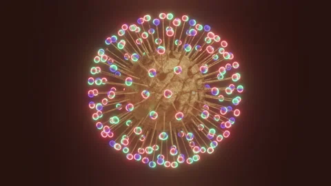 The spinning abstract coronavirus. 3D rendering. Stock Footage 157688230