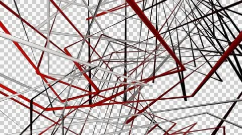 Spinning abstract lines with alpha Stock Footage 54568972