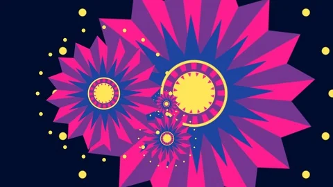 Spinning abstract magic flower. Esoteric cosmic mandala with rayses. Looping Video stock 128701464