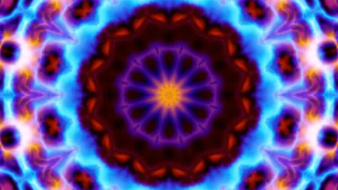 Spinning abstract magic flower. Esoteric cosmic energy mandala with rayses Stock Footage 337141204