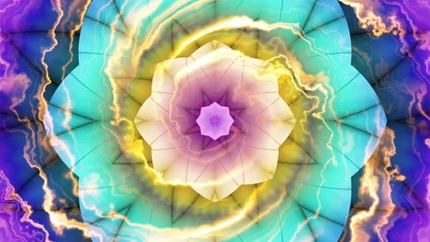 Spinning abstract magic lotus flower. Esoteric sacred mandala with energy Video stock 263155471