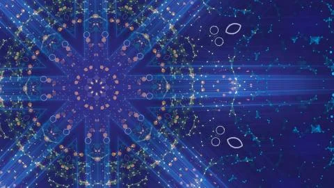 Spinning abstract magic pattern, beaming and changing its colorful pattern Stock Photos