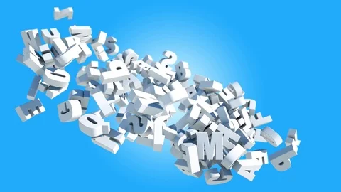 Spinning alphabet 3D render Stock-Footage 80190450