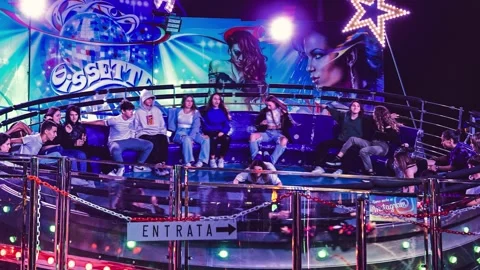 Spinning amusement park ride Tagada Stock-Footage 220138004