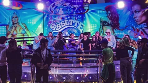 Spinning amusement park ride Tagada Video stock 220138464