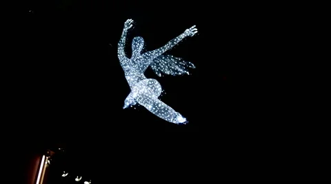 Spinning angel of lights Stock Footage 58552475