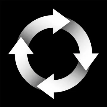 Spinning Arrows White Circle Stock Illustration