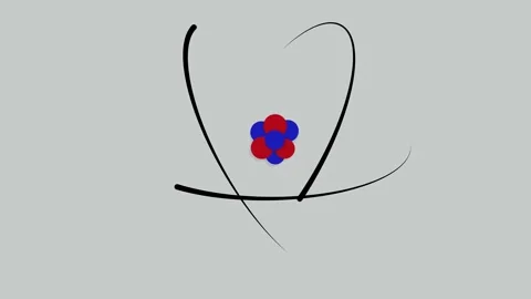 Spinning Atom with Electrons on white Background Science Animation Stock Footage 319815025