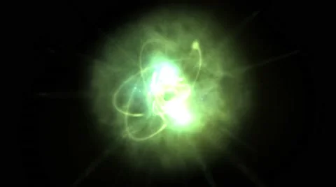 Spinning Atom Green 4K Stock Footage 50134501
