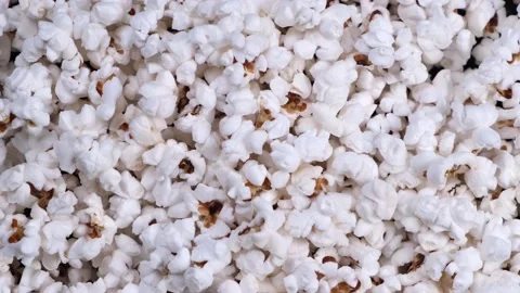 Spinning background of popcorn top view closeup Stock Footage 196310245
