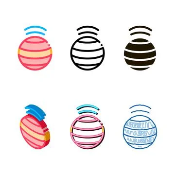 Spinning ball icon vector outline types イラスト素材