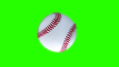 Spinning baseball flying on green screen background Stock Footage 338352043