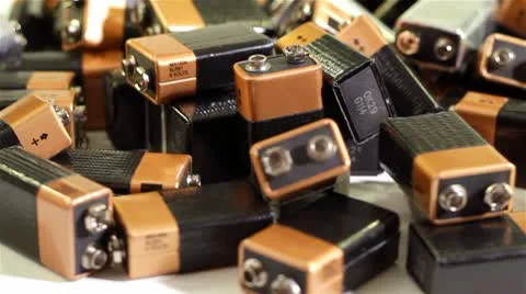 Spinning Batteries02 Stock Footage 9275445