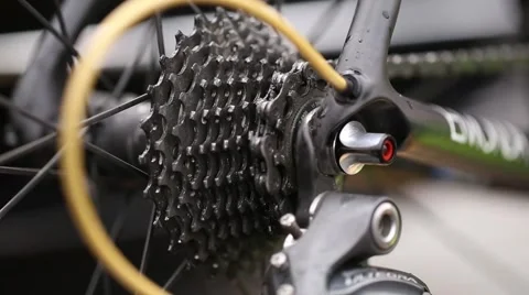 Spinning bicycle sprocket Stock Footage 50452829