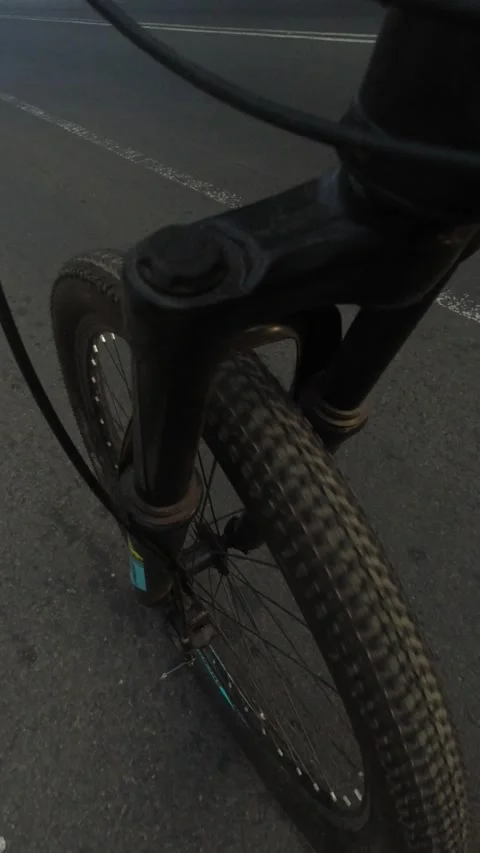 Spinning bicycle tires Stock Footage 252873293