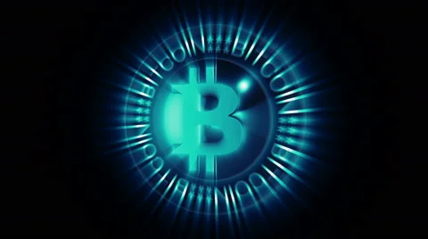 Spinning Bitcoin On Black Background Stock Footage 59828577