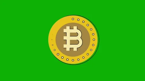 Spinning bitcoin on green screen. Stock Footage 208584588