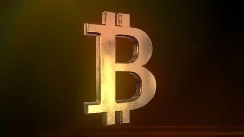 Spinning Bitcoin Sign Stock Footage 87450415