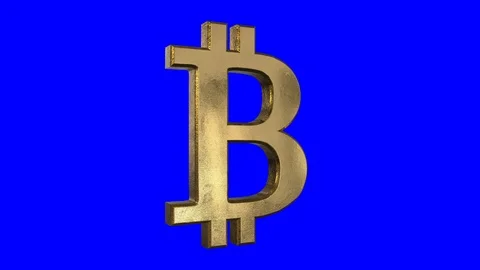 Spinning Bitcoin Sign Screen Stock Footage 87450222