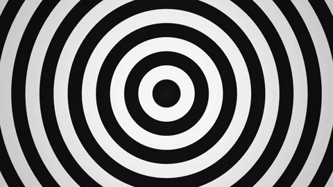 Spinning black and white circles creating a hypnotic effect Stock Footage 340845077