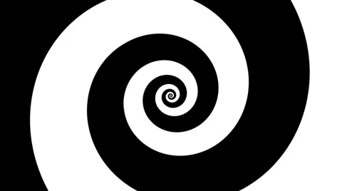 Spinning black and white hypnotic logarithmic spiral loop in HD Stock Footage 5164990