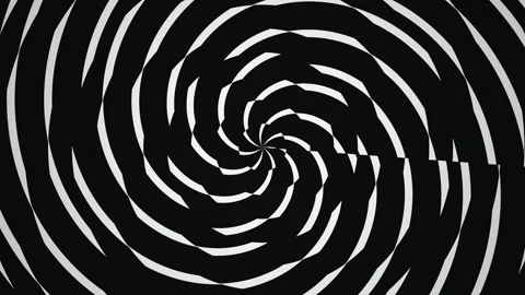 Spinning black and white pattern creates motion and depth Stock Footage 339339755
