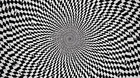 Spinning black and white pattern creates a hypnotic effect Stock Footage 339515532