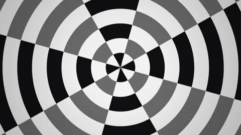 Spinning black and white pattern creates visual effect and depth Stock Footage 340844970