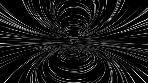 Spinning black and white striped funnel,... | Stock Video | Pond5