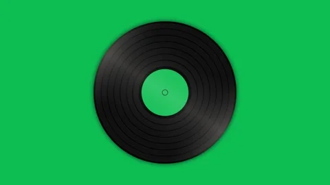 Spinning black vinyl record seamless loop animation with circle placeholder. 動画素材 339028814