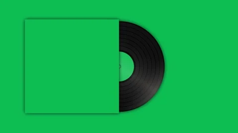 Spinning black vinyl record seamless loop animation half out of square. 動画素材 339028830